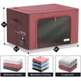 thumbnail image 5 of Sorbus Jumbo Storage Bins with Metal Frame Stackable Foldable Clothes Organizer Bags Oxford Fabric & Clear Window & Handles- 4Pk, 5 of 7