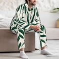 thumbnail image 7 of Fotbe Palm Branch With Leaves Pattern Long Sleeve Pajama Set for Men,Sleepwear Set,2-piece Loungewear Set,Soft PJs Comfy Nightwear with Pockets-XX-Large, 7 of 7