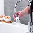 thumbnail image 4 of Billuyoard Aireador de grifo de 360 ​​grados de presión giratoria de aumento de la cabeza de agua ajustable lavable lavabo grifo burbujeador rociador Juegos de accesorios de baño Tipo largo Billuyoard HA012280-02, 4 of 6
