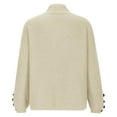 thumbnail image 6 of Oksale Cotton Cardigan Sweaters for Women Trendy Button Down Sweater with Pockets Stand Up Cardigans Loose Fit Going Out Tops 2025 Beige S, 6 of 7