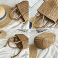 thumbnail image 2 of Women Straw Bags Woven Bag Beach Rattan Shoulder Bag Bamboo Bag Handbag Purse Wicker Shoulder Bag, 2 of 10