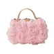 thumbnail image 3 of Bolso de flores con bolso compacto de correa de cadena para llaves del teléfono celular de la boda del baile de graduación Rosa, 3 of 8