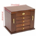 thumbnail image 2 of 5-Layer Large Wooden Jewellery Box Storage Organiser Mirror Armoire Display Case, 2 of 12