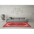 thumbnail image 3 of Ahgly Company Machine Washable Indoor Square Abstract Red Modern Area Rugs, 5' Square, 3 of 4
