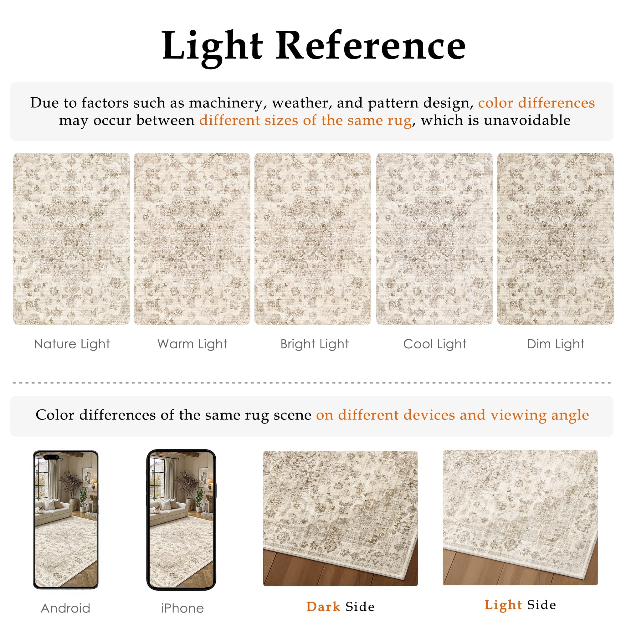 BERTHMEER 2'x8' Runner Rugs for Hallway Entryway Bathroom Bedroom Laundry Kitchen Non Skid Washable Beige Vintage Oriental Traditional Distressed Accent Runner Rugs