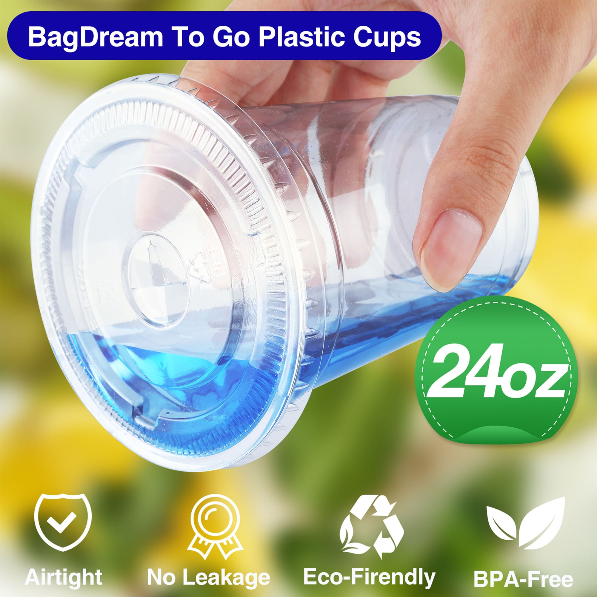 [600 Pack] 20 oz Clear Plastic Cups with Flat Lids, Disposable Iced Coffee  Cups, BPA Free Premium Cr…See more [600 Pack] 20 oz Clear Plastic Cups with
