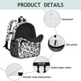 thumbnail image 4 of Black and White Leopard Print Backpack for School, Cute School Bag with Adjustable Shoulder Straps and Padded Back, 15"x11.42"x5.5", 4 of 5