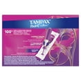 Tampax Pocket Radiant Compact Plastic Tampons, With LeakGuard Braid