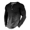 thumbnail image 1 of IDALL Long Sleeve Shirts for Men Button Down Shirt Men Mens Shirts Men's Long Sleeved Three Button T Shirt 3D Gradient Printed Pullover T Shirt Work Shirts for Men Dark Gray Xl, 1 of 3