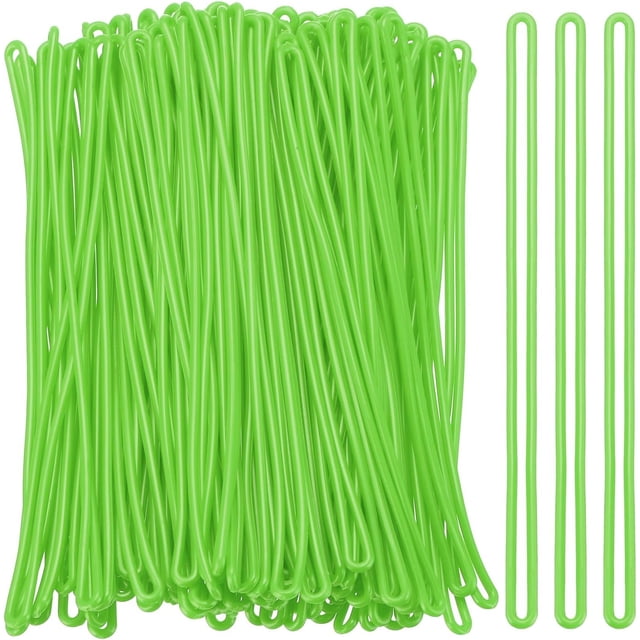 Luggage tag Loops, 100 Pcs PVC Loop Straps Bag Tag Loops Holders Worm for ID Card Bags Suitcase Label Fasteners, Green