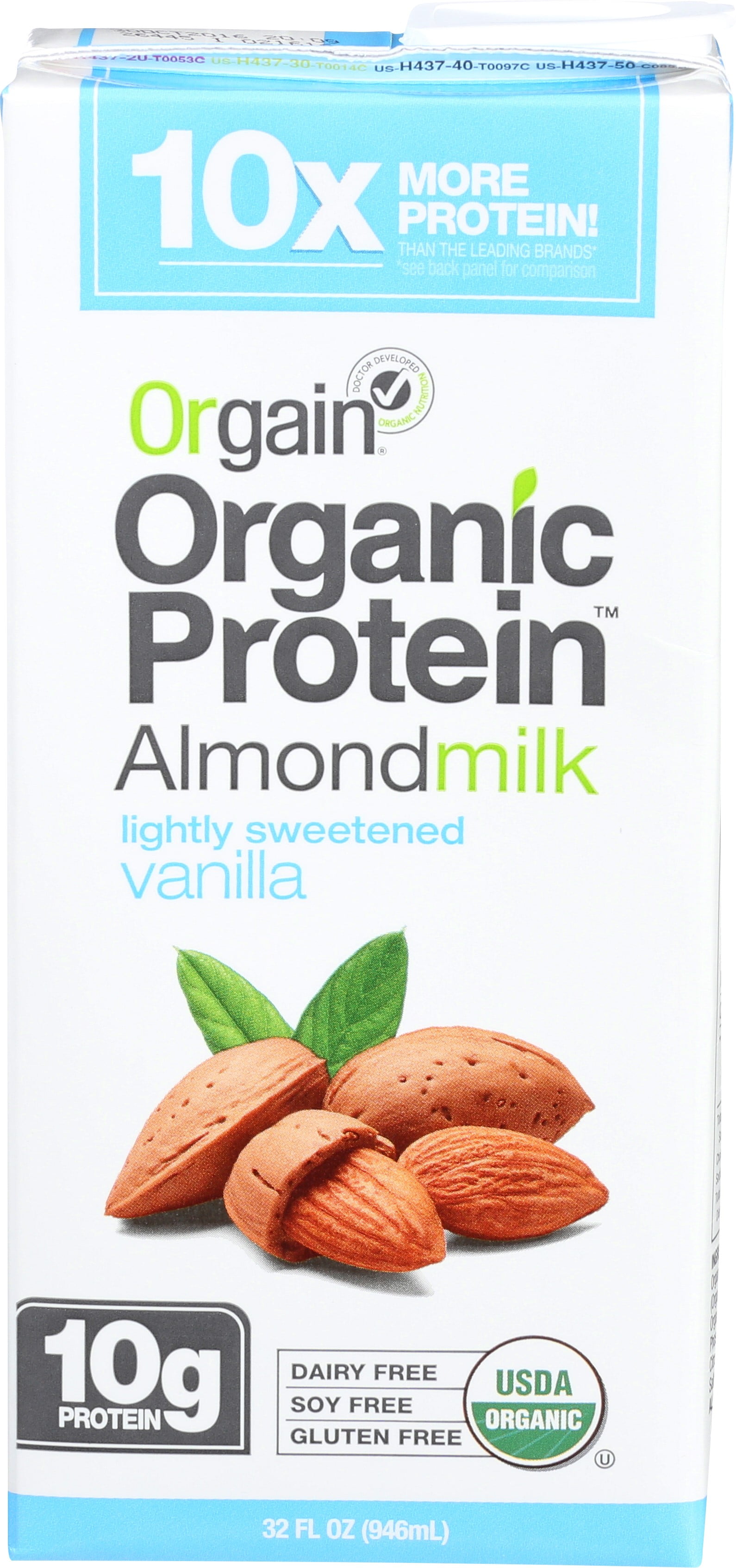 Orgain Organic Protein Almond Milk, Lightly Sweetened Vanilla, 32 Fl Oz