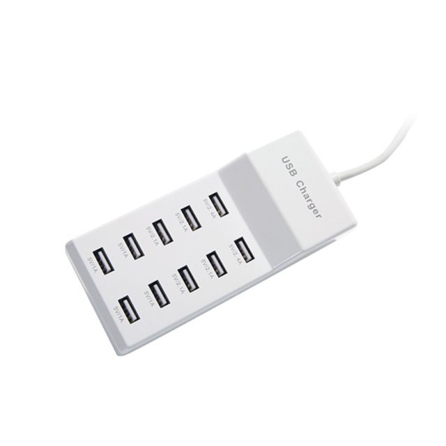Flmtop Multiprise USB Pratique avec Ports USB, Rallonge avec 4 Ports USB, Prise de Courant Gain de Place avec Système de Protection contre les Surtensions Intelligent Intégré pour Maison Bureau Voyage