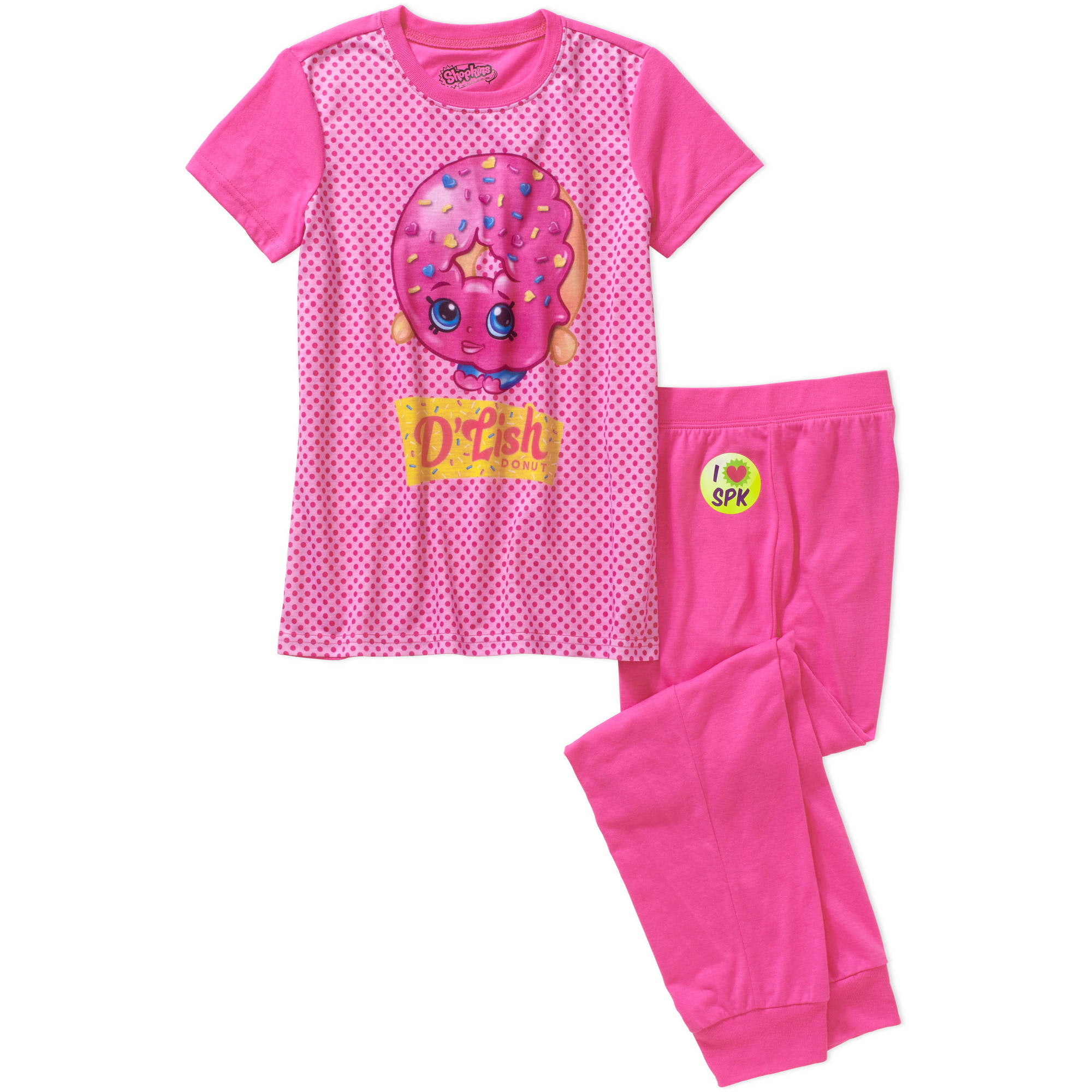 New Kids Girls Short Sleeve Clothing Set Cartoon shopkins Pajamas light weight 