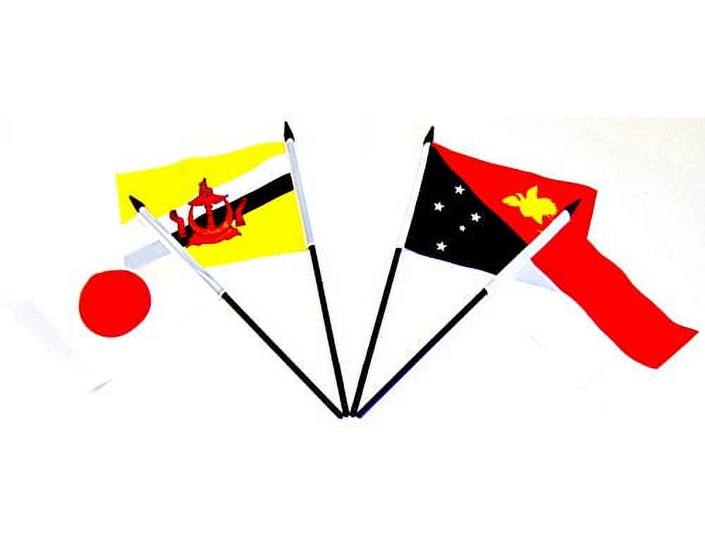 SOUTH EAST ASIA WORLD FLAG SET--20 Polyester 4"x6" Flags, One Flag for Each Country in South East Asia, 4x6 Miniature Desk & Table Flags, Small Mini Stick Flags - image 4 of 6