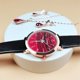 thumbnail image 2 of Relojes de pulsera para mujer, conjunto de pulsera con flores, reloj de pulsera informal de cuero de cuarzo con paño de cocina, 2 of 2