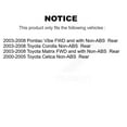 thumbnail image 2 of Kugel Front Rear Wheel Bearing and Hub Assembly Kit for Car Toyota Corolla Matrix Pontiac Vibe Celica - Left Right Side (Driver Passenger) K70-101601, 2 of 8