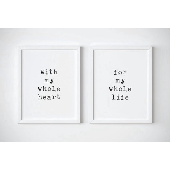 prints bedroom Love quote printable Above bed quote Love wall art Bedroom couple Set 2 Unframed Paper Print 8x12