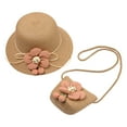 thumbnail image 4 of EnJoCho Kids Little Girls Cartoon Flower Sunshade Hat Straw Beach Sun Hat Straw Bag with 3D Plush Flower Children Summer Accessories, 4 of 4