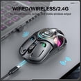 thumbnail image 4 of Siivton Wireless Gaming Mouse,2.4GHz and Bluetooth, 12800 DPI, 6 RGB Light Modes, 1000Hz Polling Rate, Compatible with Windows/Mac, Gray, 4 of 8
