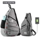 thumbnail image 3 of Bolso grande tipo Sling Bag: Mochila cruzada para el hombro, informal y práctica, con puerto USB para portátil 14【19.6”X12.5”X5.5”】 (gris grande), 3 of 3