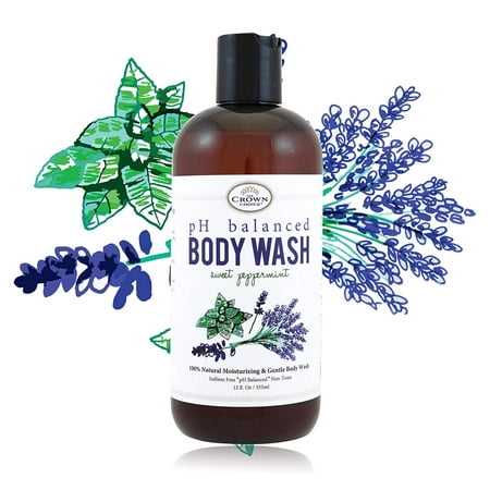 100% Natural Vegan Liquid Bath Soap, pH Balanced Body Wash for Sensitive Skin | Naturals Non Toxic Shower Gel for Men Women | Aloe, Spearmint, Lavender, Manuka