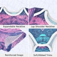 thumbnail image 3 of Purple Blue Mandala Flowers Pure Cotton Bodysuit Short Sleeve Pajamas One-Piece Romper Unisex 9M, 3 of 6