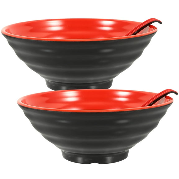 Milisten Noodle Ramen Bowl Japanese Style Red 1 Set
