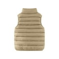 thumbnail image 3 of ZACPNCV Kids Boys Girls Down Puffer Vest Sleeveless Windproof Packable Warm Winter Vest Khaki 3-4 Years, 3 of 6