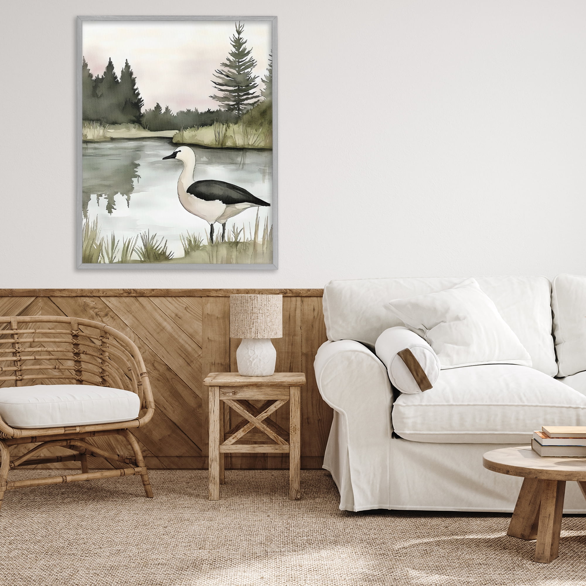 Stupell Industries Springtime Serenity Duck Gray Framed Giclee Art, design by Riley B