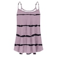 thumbnail image 4 of up to 60% off Gifts Usmixi Womens Tank Tops Beach Fashion Plus Size Flowy Pleated Strap Camisole Shirts Summer Trendy Striped Print Crewneck Sleeveless Shirts Blouse Purple l, 4 of 4