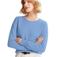 thumbnail image 2 of Women's Crewneck Knit Sweater, Long Sleeve Soft Lightweight Pullover, Loose Fit Casual Basic Tops for Fall Spring, 2 of 9