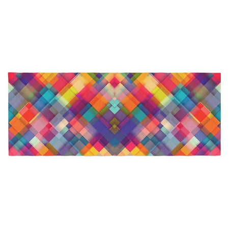 Danny Ivan Squares Everywhere Bed Runner by Kess InHouse