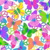 Creative Cuts Cotton 44" Wide Butterfly & Peace Sign Fabric, 2 Yd.