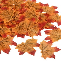Uxcell Artificial Leaves, Fall Maple Autumn Fake Leaf Decoration, Orange 400 Pcs