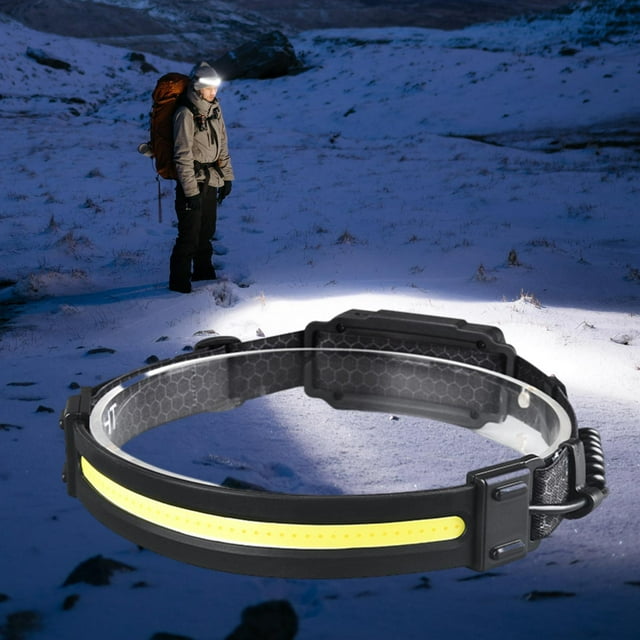 Linterna frontal COB trasera lámpara roja Recargable a prueba de agua 5 + 3 modos USB Banda elástica para la cabeza delanteros Reflector DYNWAVEMX Faro al aire libre