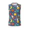 thumbnail image 6 of Lsque Cartoon Space Print Men's Cotton Blend Sleeveless Muscle Shirts (S-3XL)- Moisture Wicking, Odor Protection, UPF 30+,Large, 6 of 8