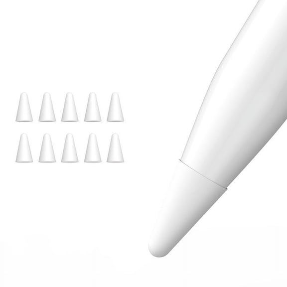 10Pcs Silicone Replacement Tip Case Protective Cover for Pencil 1St 2Nd Touchscreen Stylus Pen Case White