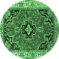 thumbnail image 1 of Ahgly Company Indoor Round Oriental Emerald Green Traditional Area Rugs, 4' Round, 1 of 4