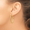 thumbnail image 3 of Primal Gold 14 Karat Yellow Gold Diamond-cut 2.8x37mm Lightweight Hoop Earrings, 3 of 4