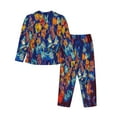 thumbnail image 2 of Uemuo Colorful Fall Leaves Pattern Womens Pajama Sets,PJ Set for Women,Pajamas for Women Logo,Long Sleeve Pajama Set for Women,Soft Long Sleeve Top With Pants-Large, 2 of 9