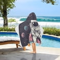 thumbnail image 3 of Yayeee Kids Hooded Towels Toddler Soft Absorbent Beach Bathing Wrap 50" x 23.5", Pink Astronaut Planet, 3 of 5