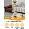 thumbnail image 5 of Blue Striped Couch Cover for 2 Cushion Sofa, Modern Farmhouse Stripes Rustic Washable Loveseat Sofa Covers Slipcover for Sectional Sofas L-Shaped, Couch Throw Cover 71"x118", 5 of 9