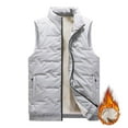 thumbnail image 2 of Lovskoo Men's Outdoor Casual Sleeveless Quilted Jackets Fleece Lined Stand Collar Full Zip Coats Warm Outwear Padded Vest Coats White, 2 of 9