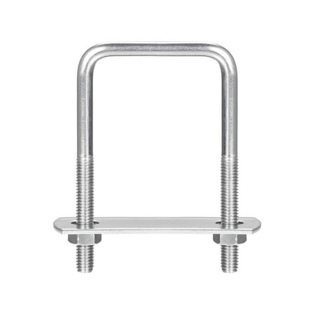 Square U-Bolts 304 Stainless Steel U Bolt with Nuts and Plates for Boat Trailer M6x42mmx80mm