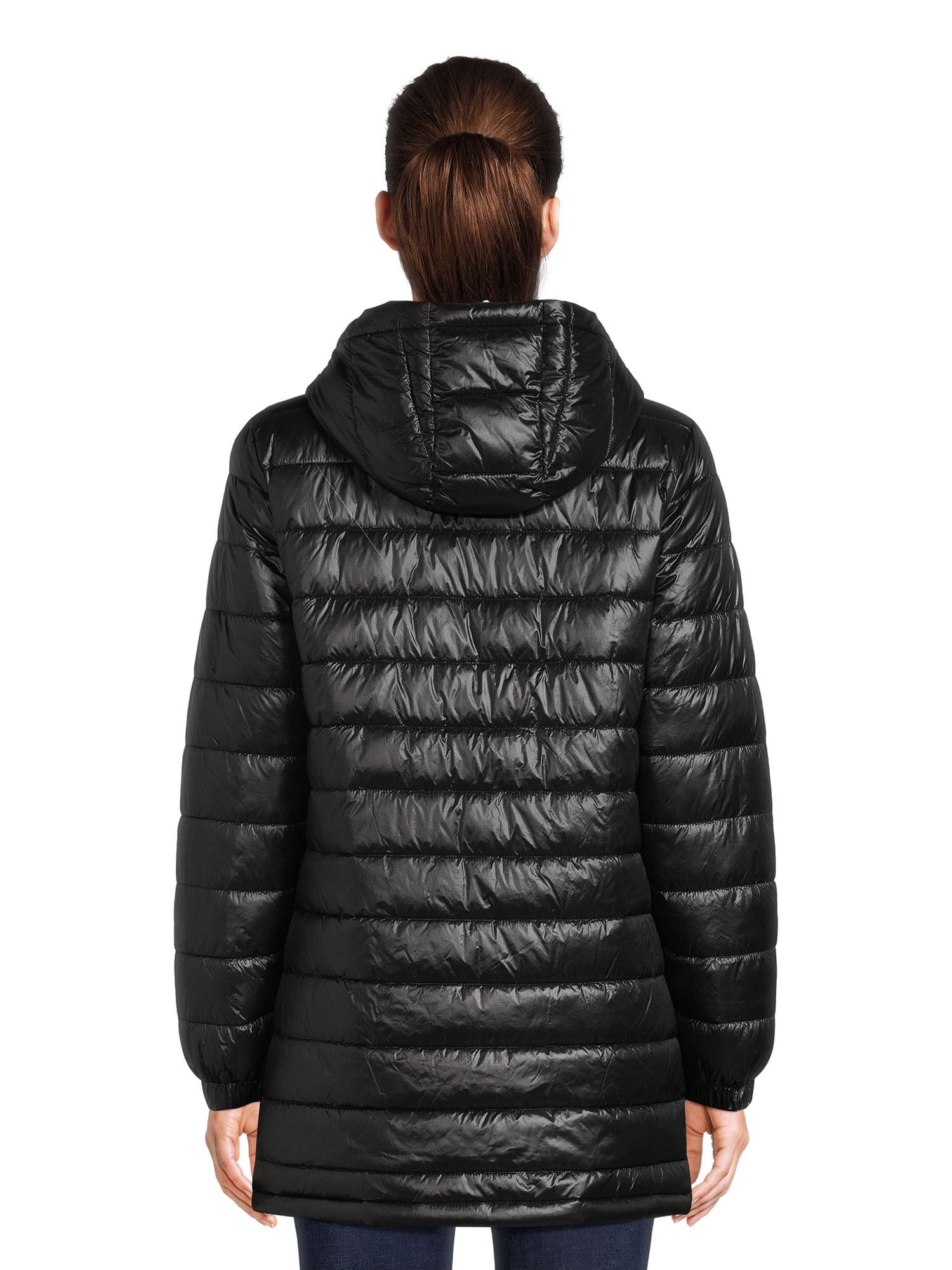Swiss Tech Hooded Mid Length Puffer Polyester, Outerwear Jackets (Women's), Sizes XS-3X