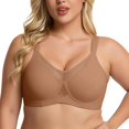 thumbnail image 4 of Jelly Bras for Women Supportive Bras Wireless Bras T Shirt Bra Soft Intentions Jelly Wireless Bra Plus Size Bras Comfortable Bra Mesh V‑Neck Sheer Mesh Top Bra Adjustable Thin Straps Khaki, 4 of 9