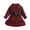 Red, variant on Mikilon Girls Long Sleeve Dress Kids Fall Peter Pan Collar Uniform Dresses 8-12 Years