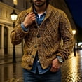 thumbnail image 2 of Mens Sweater - Winter Pattern Knitted Cardigan Long Sleeve Warm Lined Sweater Jacket, Fall Casual Outwear, Soft Lining Fabric, Cozy Daily Wear, Stylish Men's Clothing, 2 of 4