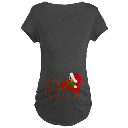 

CafePress - Baby Bumps 1St Christmas Maternity T Shirt - Maternity Dark T-Shirt
