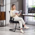 thumbnail image 2 of HOMCOM Ergonomic Desk Chair No Wheels, Padded Office Chair, Black, 2 of 10